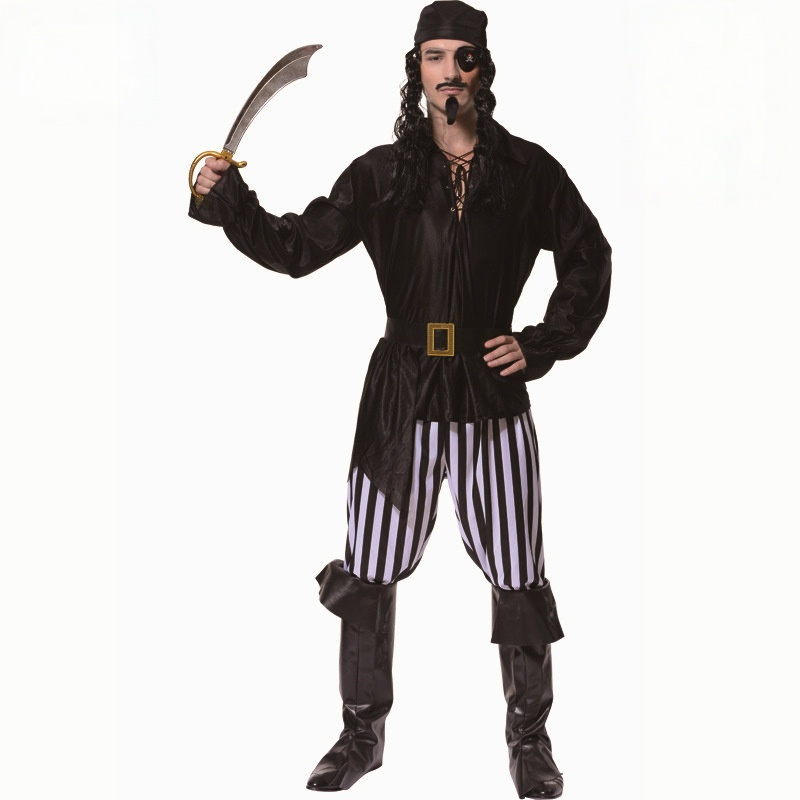 Adult Pirate Costume with Accessories for Men Halloween Role Playing Costume